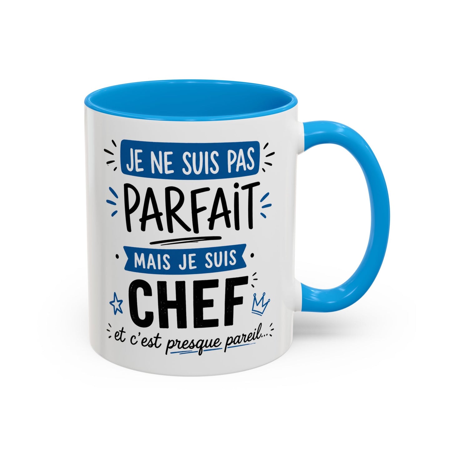 Tasse Je Ne Suis Pas Parfait Mais Je Suis Chef – Mug Humour Travail Management – Cadeau Chef Responsable 325ml