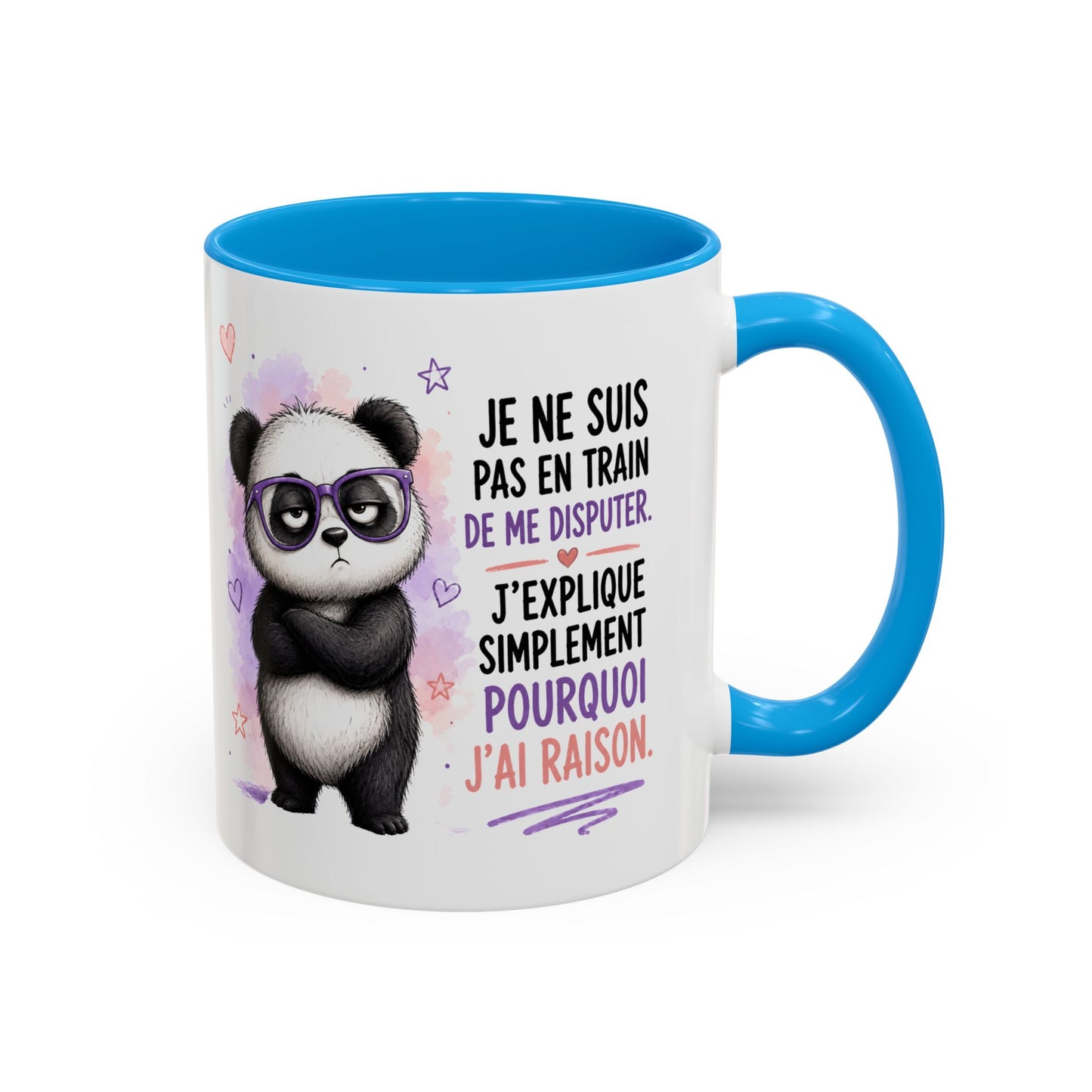 Tasse Panda Drôle Homme Femme – Mug Je Ne Suis Pas en Train de Me Disputer J'Explique Pourquoi J'Ai Raison – Cadeau Humour 325 ml