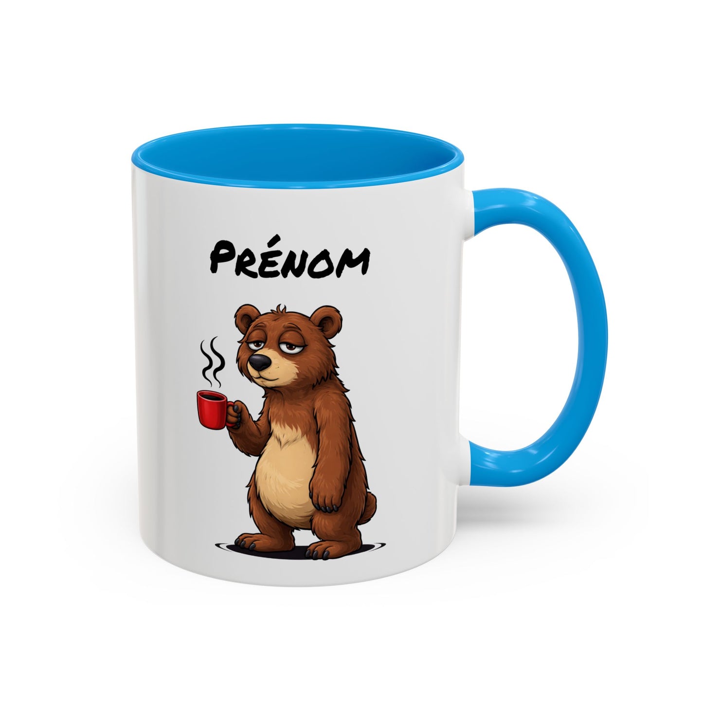 Tasse Ours Fatigué avec Café – Mug Animal Mignon et Humour – Illustration Cartoon 325ml