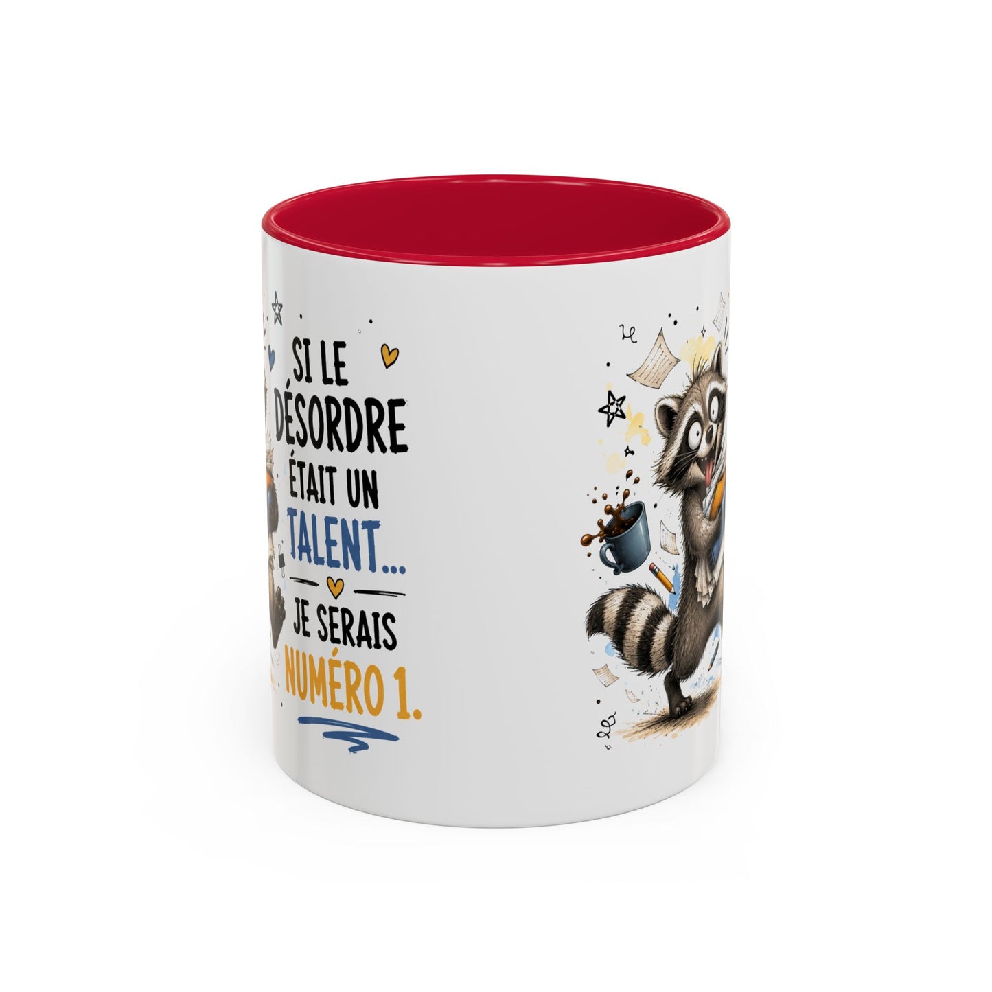 Tasse Raton Laveur Drôle Homme Femme – Mug Si Le Désordre Était un Talent Je Serais Numéro 1 – Cadeau Humour Bureau Café 325 ml