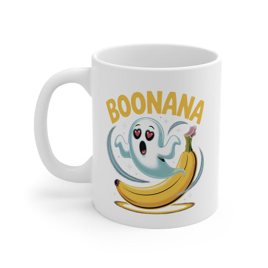 Tasse Humour Fantôme Banane – Mug Boonana Halloween Drôle – Cadeau Original 325ml