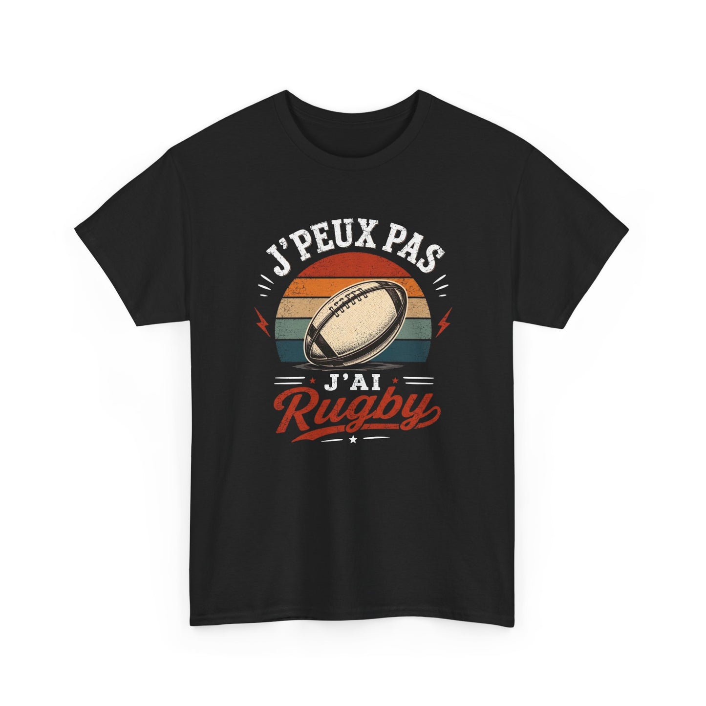 T-Shirt Rugby Homme Femme Enfant – J’Peux Pas J’Ai Rugby – Tee Shirt Ballon Rugby Vintage Cadeau Rugbyman Supporter Sport Équipe