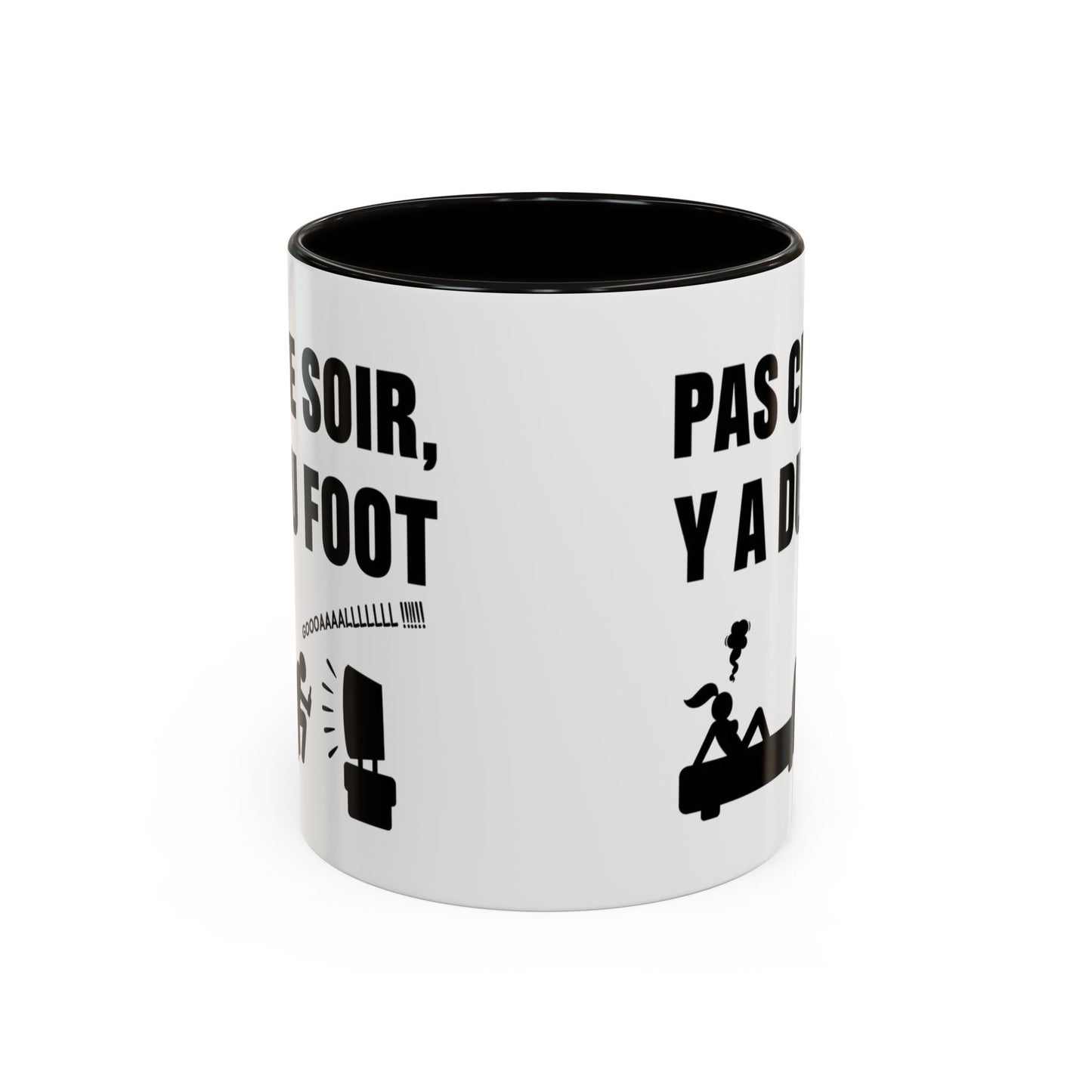 Mug Humour Football – Pas Ce Soir Y A Du Foot – Tasse Drôle Cadeau Original Fan De Foot Céramique 325ml