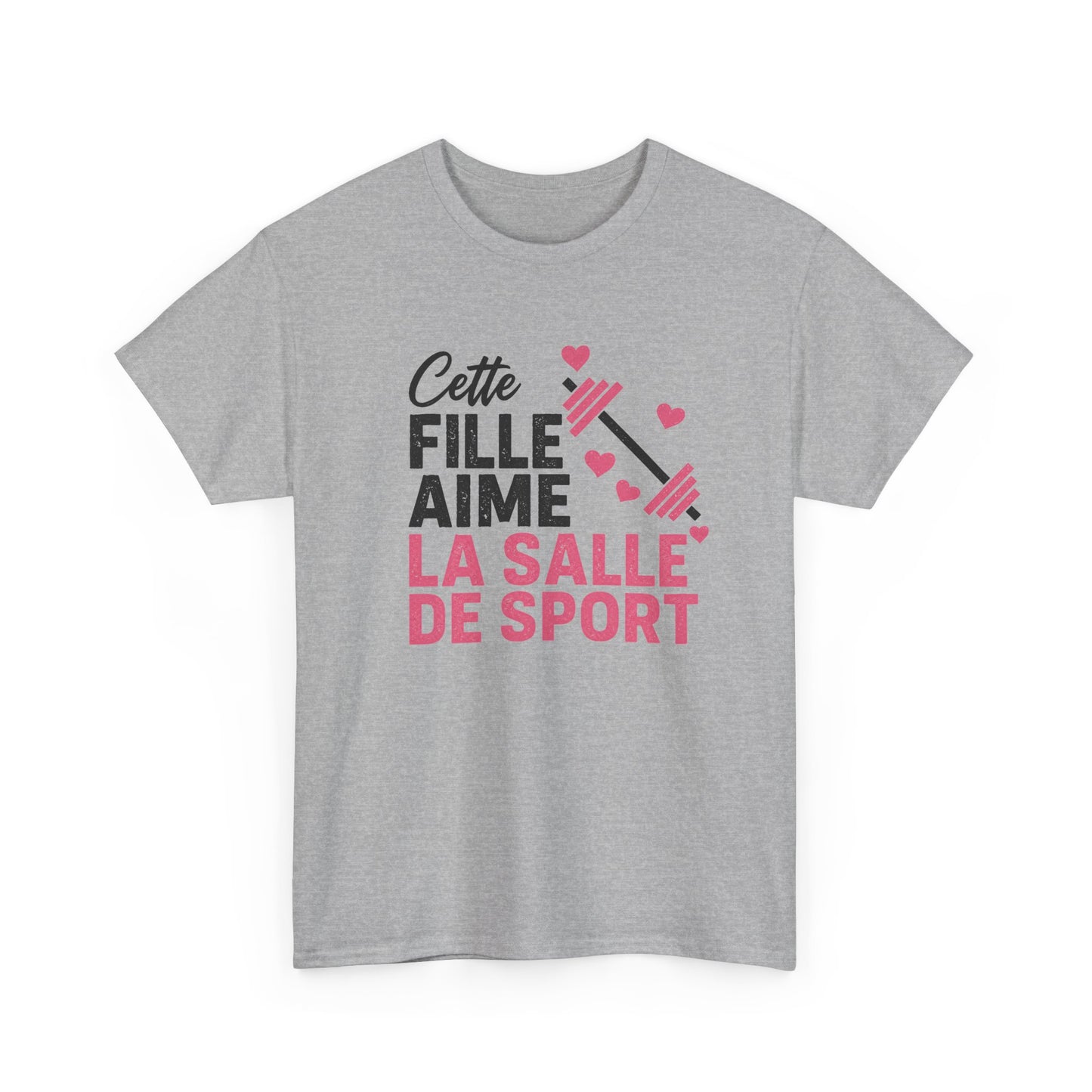 T-Shirt Fitness Femme – Musculation Haltères Sport Training – Cadeau Sportive Passionnée de Salle de Sport