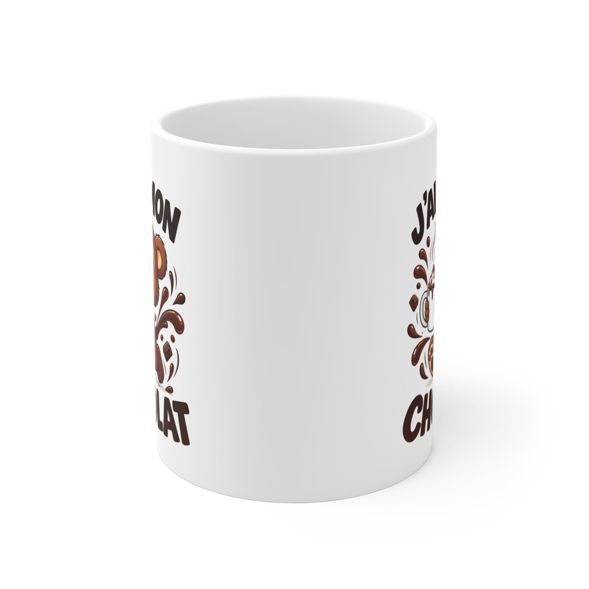 Mug Humour Chocolat – J’ai Eu Mon Chocolat – Tasse Ourson Gourmand – Cadeau Original Amateur de Chocolat Homme Femme