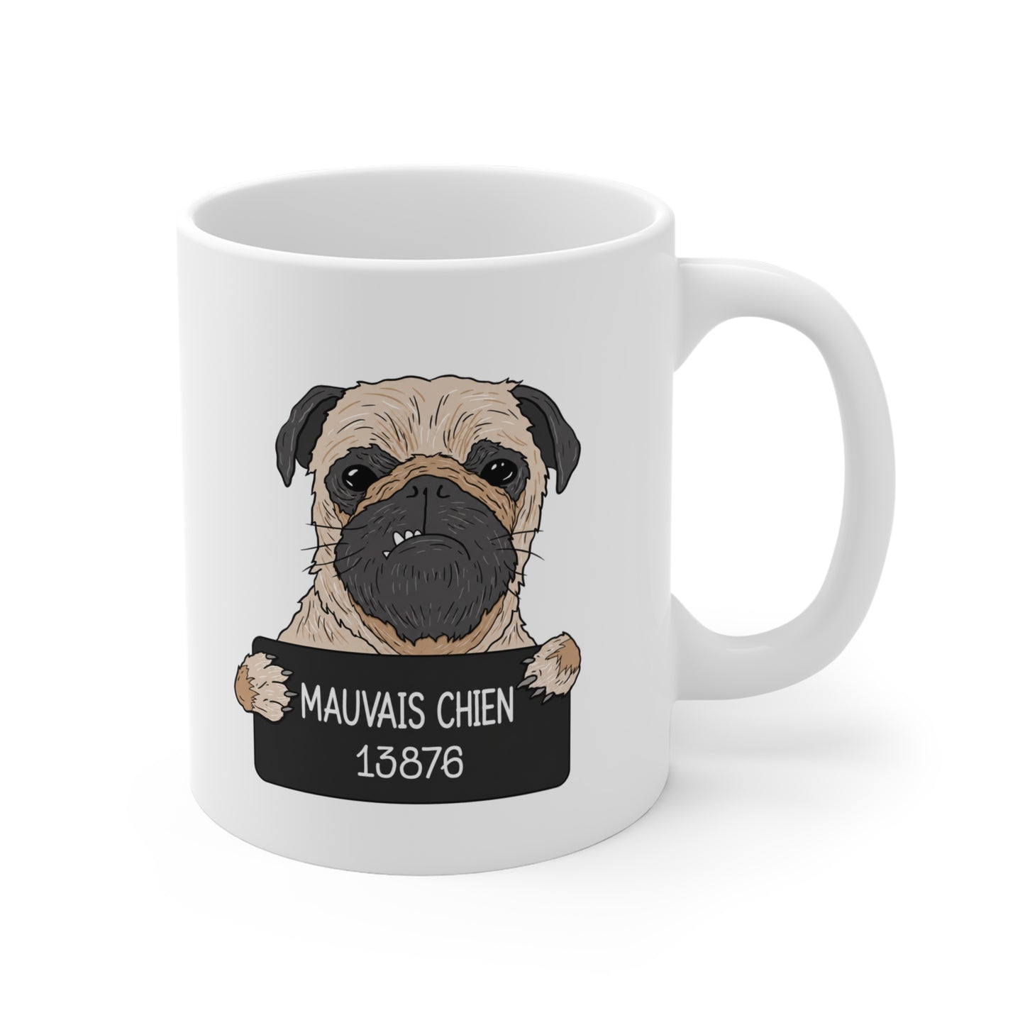 Mug Carlin Humoristique – Tasse Originale pour Propriétaire d’Animal – Idée Cadeau Drôle Homme et Femme – 325 ml