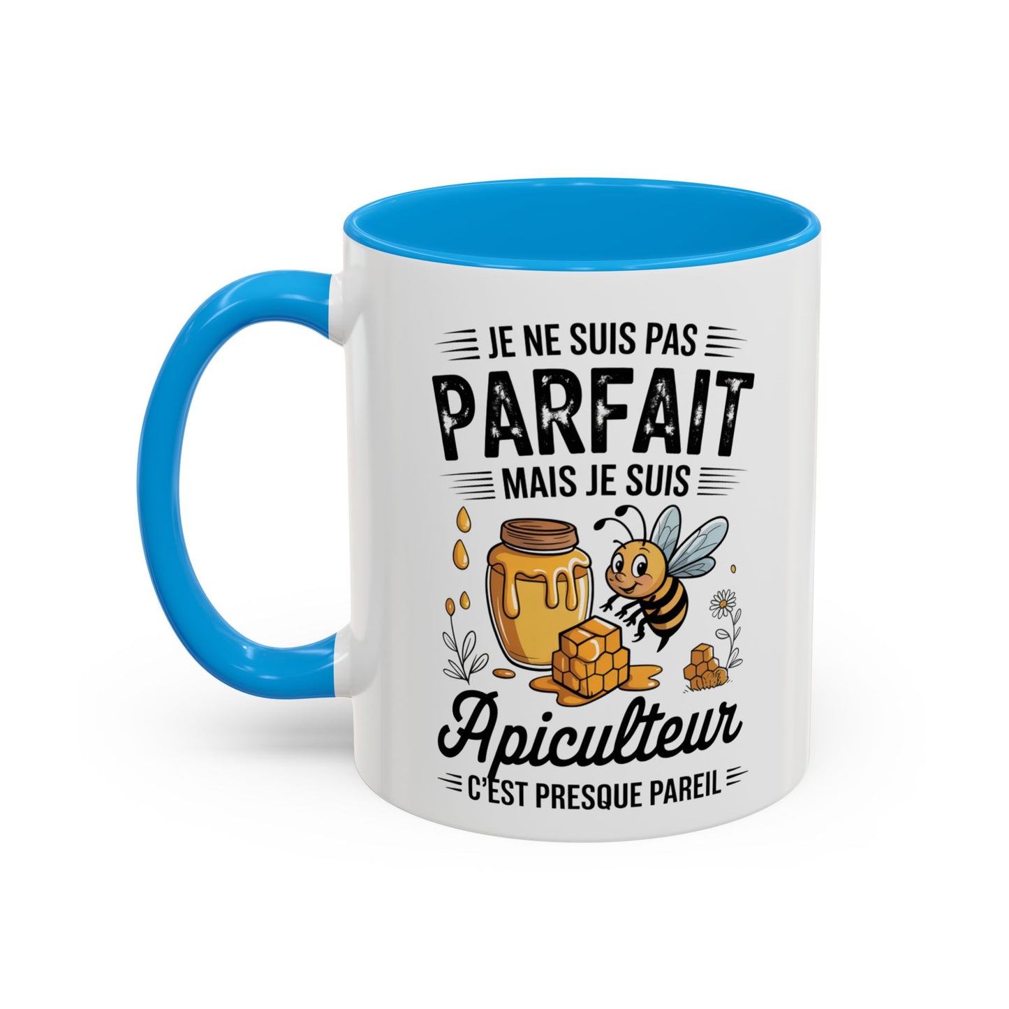 Tasse Je Ne Suis Pas Parfait Mais Je Suis Apiculteur – Mug Humour Abeille et Miel – Cadeau Apiculture Homme Femme 325ml