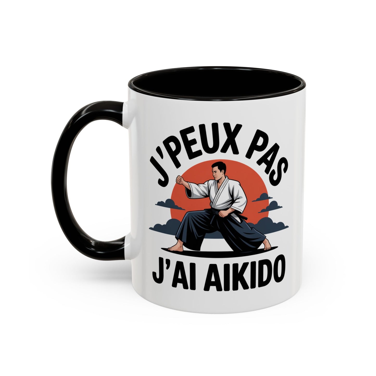 Tasse J’Peux Pas J’Aïkido – Mug Humour Arts Martiaux Japonais – Cadeau Aïkidoka Homme Femme 325ml