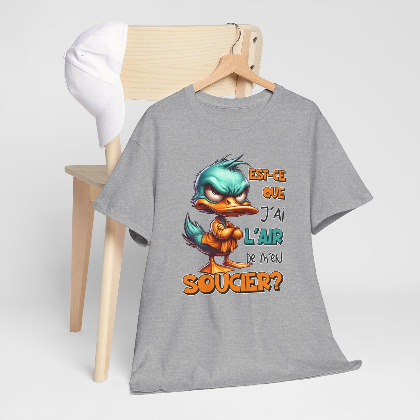 Tee Shirt Est-Ce Que J’Ai L’Air De M’En Soucier – T-Shirt Humour Canard Colérique – Cadeau Homme Femme Sarcasme Drôle