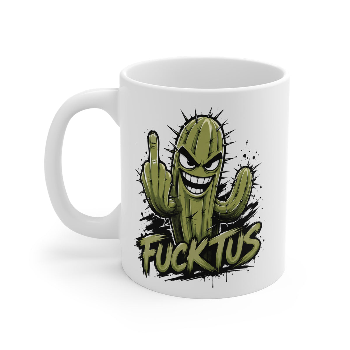 Mug Humour Cactus Doigt d’Honneur – Fucktus – Tasse Drôle Insolente et Décalée – Cadeau Original Homme Femme