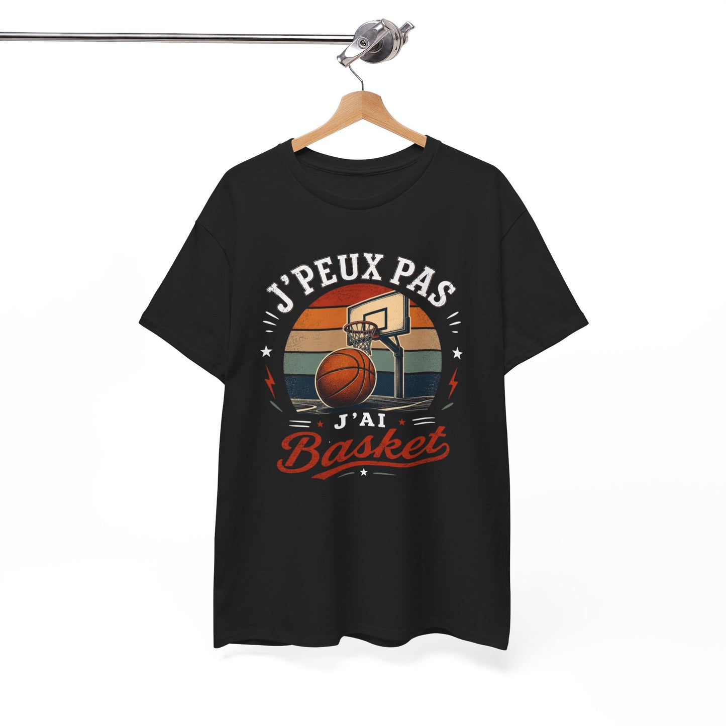 T-Shirt Basket Homme Femme – J’Peux Pas J’Ai Basket – Tee Shirt Basketball Vintage Joueur Basketteur Sport Équipe Terrain Panier Cadeau Passion Basket