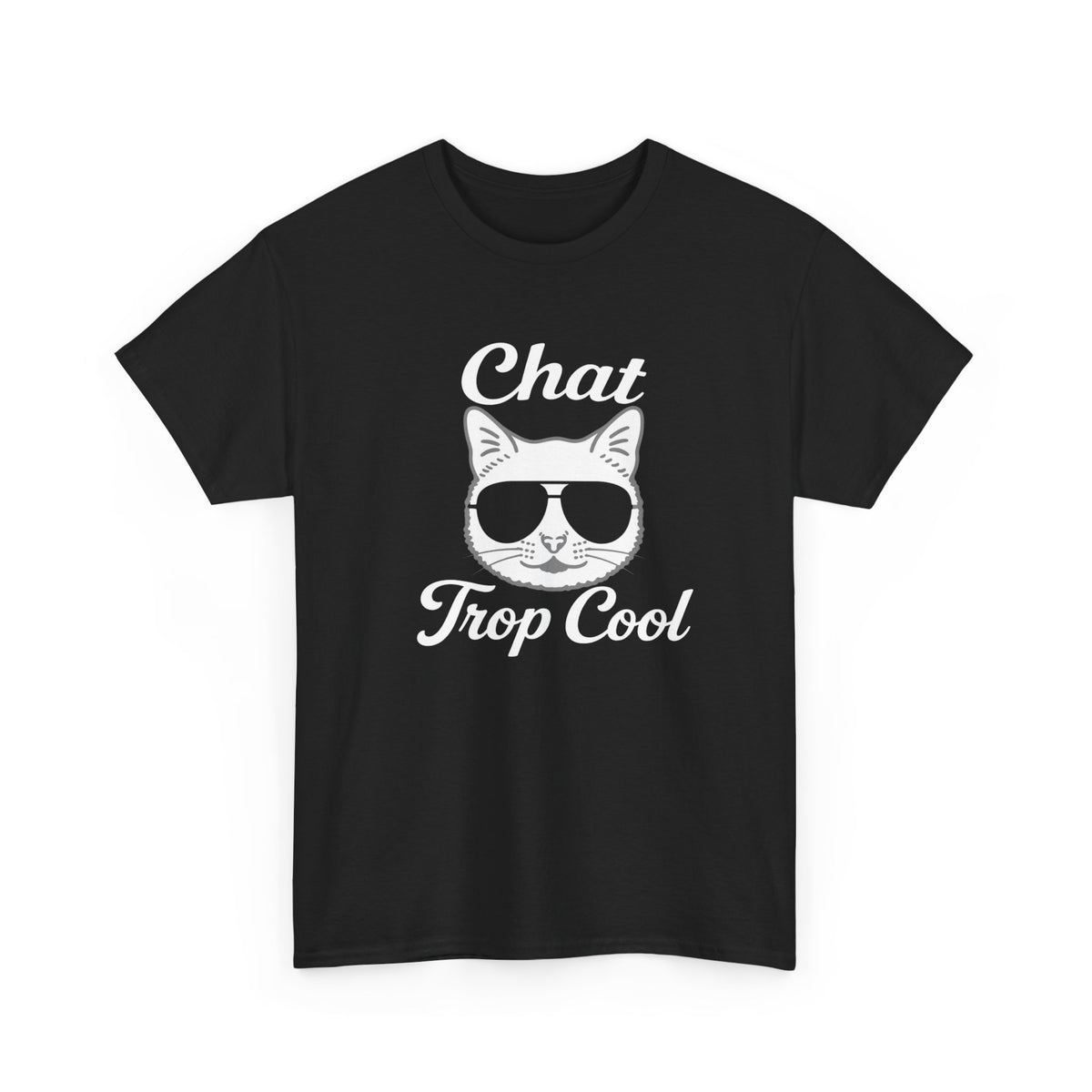 Tee Shirt Chat Homme Femme – Chat avec Lunettes de Soleil – Humour Félin Idée Cadeau Amoureux des Chats