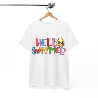 Tee shirt Unisex Hello summer idée cadeau design été Homme/Femme