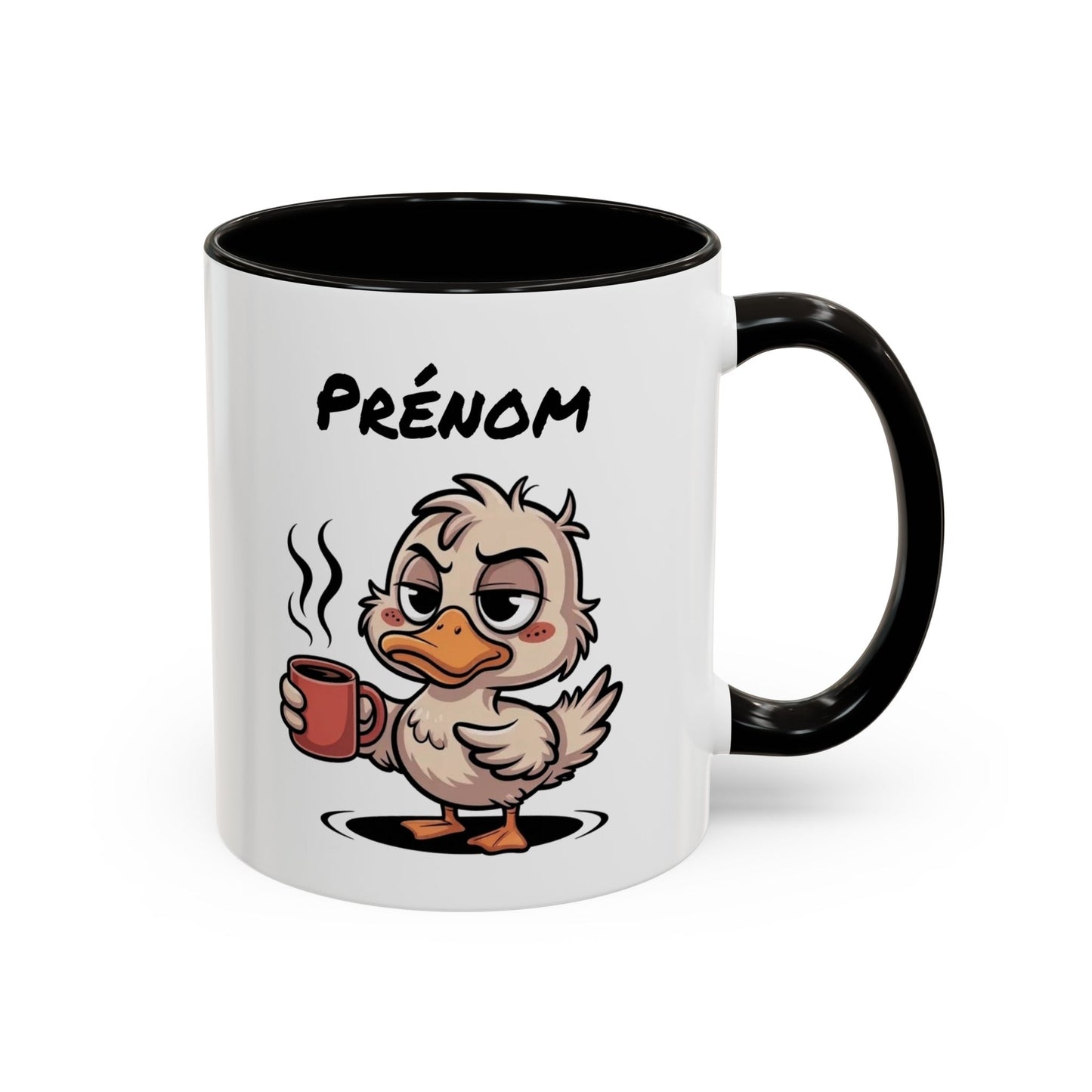 Tasse Canard Café Personnalisable 325ml – Mug Céramique Humour Réveil Matin Prénom Cadeau Original