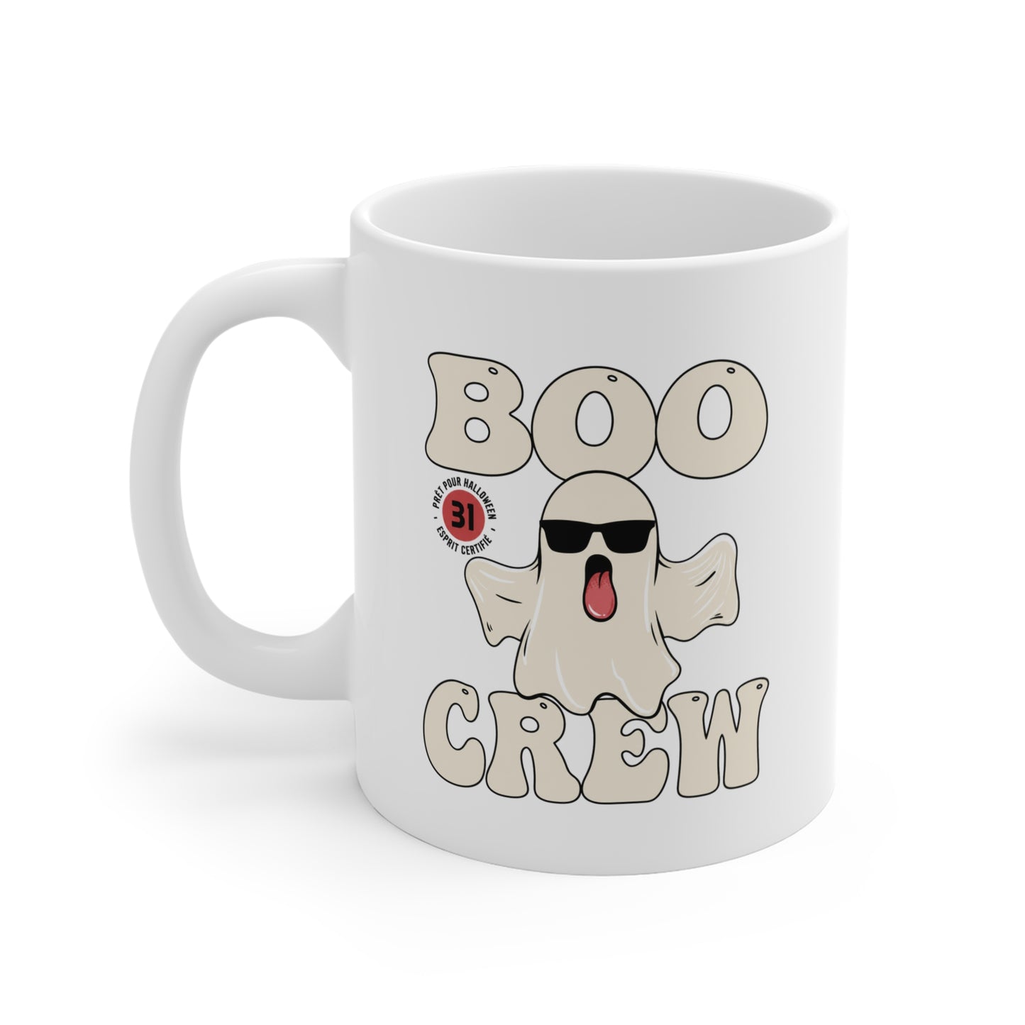 Mug Halloween Fantôme – Tasse Boo Crew – Cadeau Original Homme et Femme, Décoration Effrayante Humour