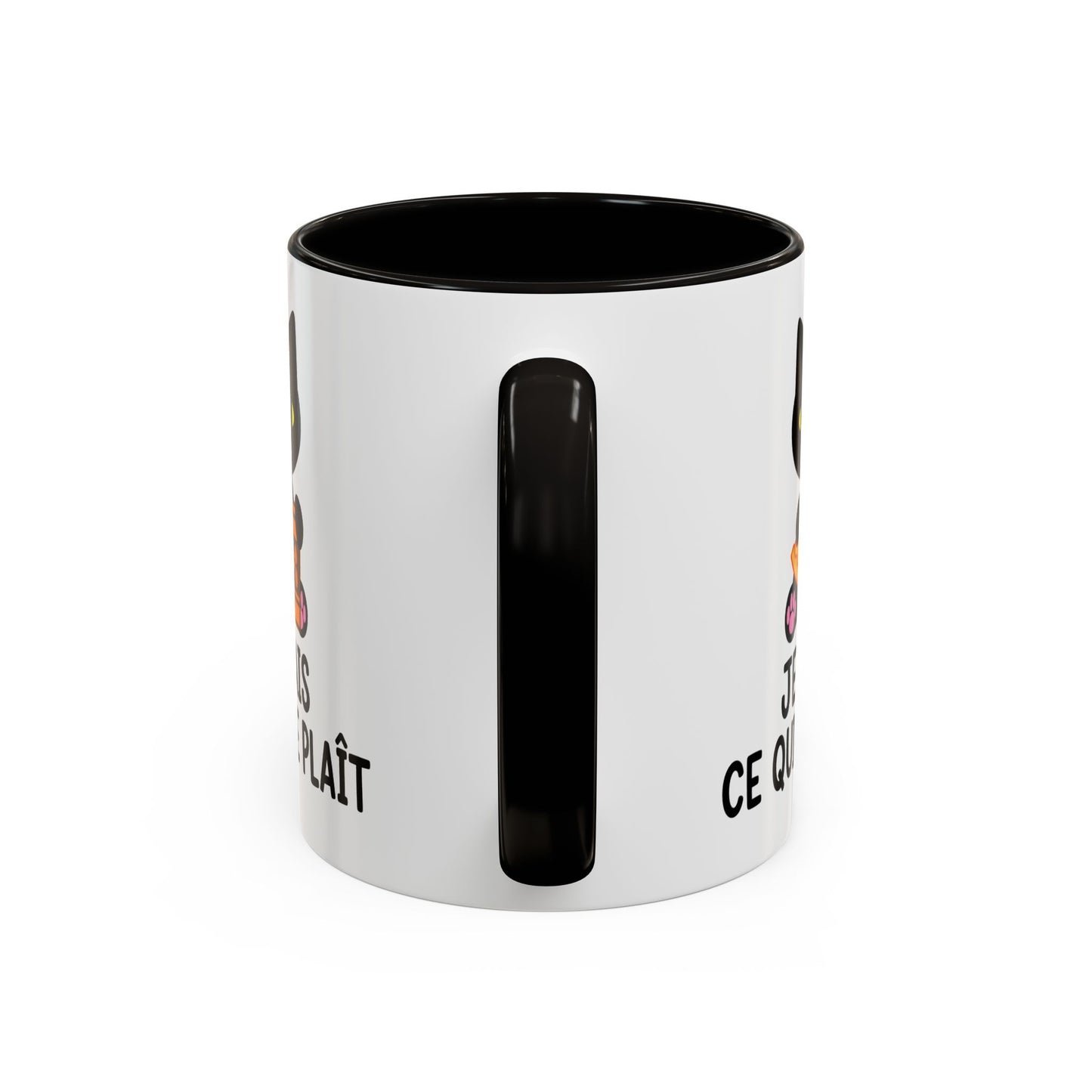 Tasse Chat Homme et Femme – Je Fais Ce Qui Me Plaît – Mug Humour Chat avec Pizza et Café – Cadeau Original Amoureux des Chats – 325 ml
