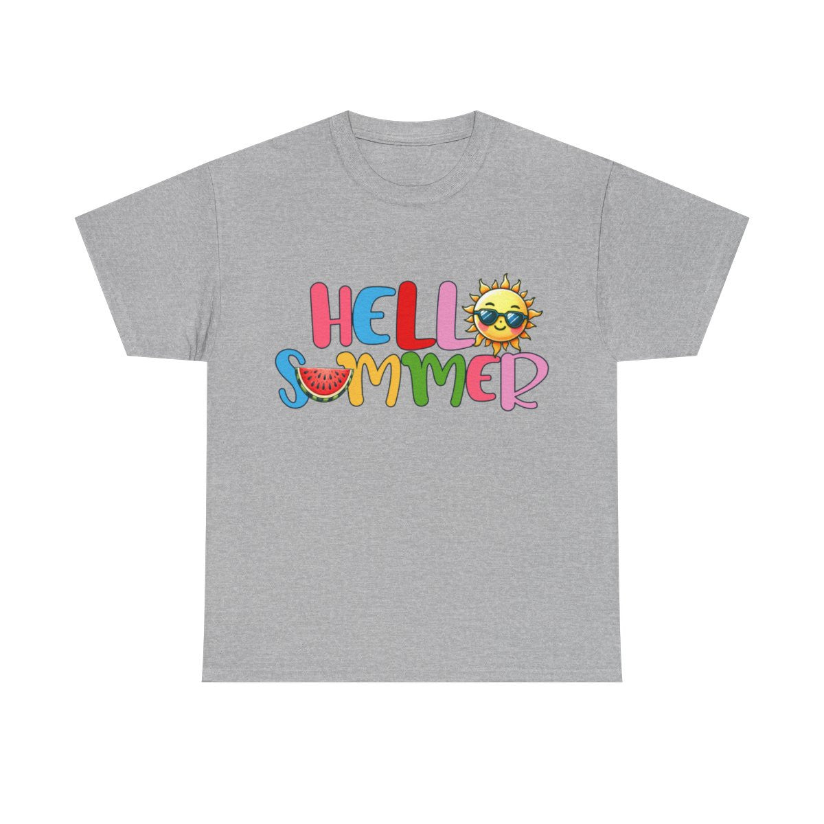 Tee shirt Unisex Hello summer idée cadeau design été Homme/Femme
