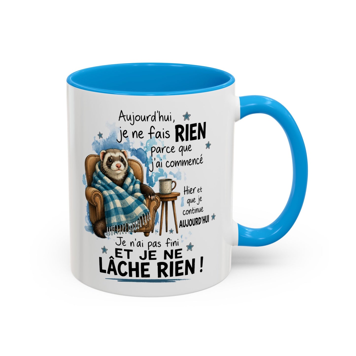 Tasse Furet Homme et Femme – Mug Humour Fatigue Paresse Repos – Cadeau Original Amusant pour Collègue Ami 325 ml