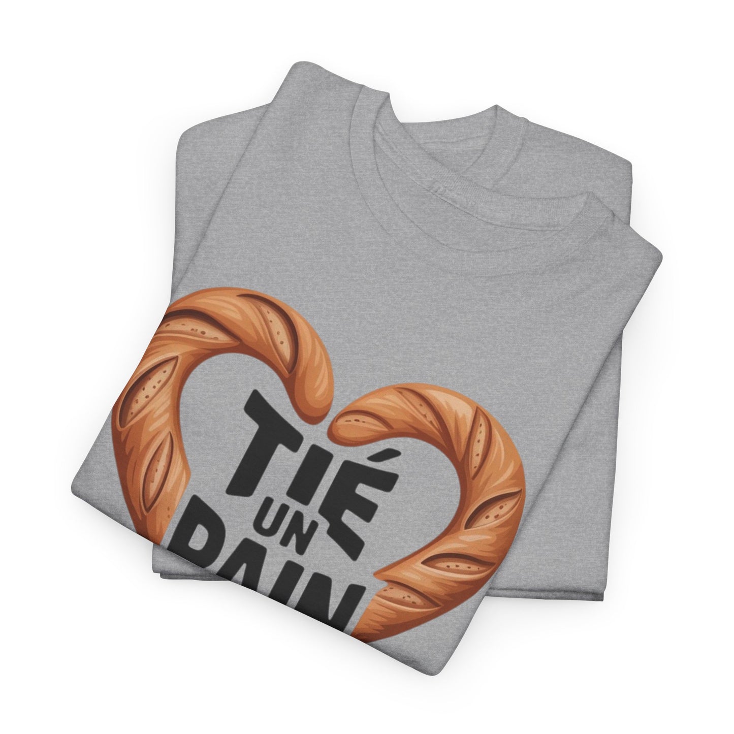 T-Shirt Humoristique Pain Homme Femme – Tee Shirt Boulangerie Drôle – Cadeau Amoureux du Pain Noir Blanc Gris
