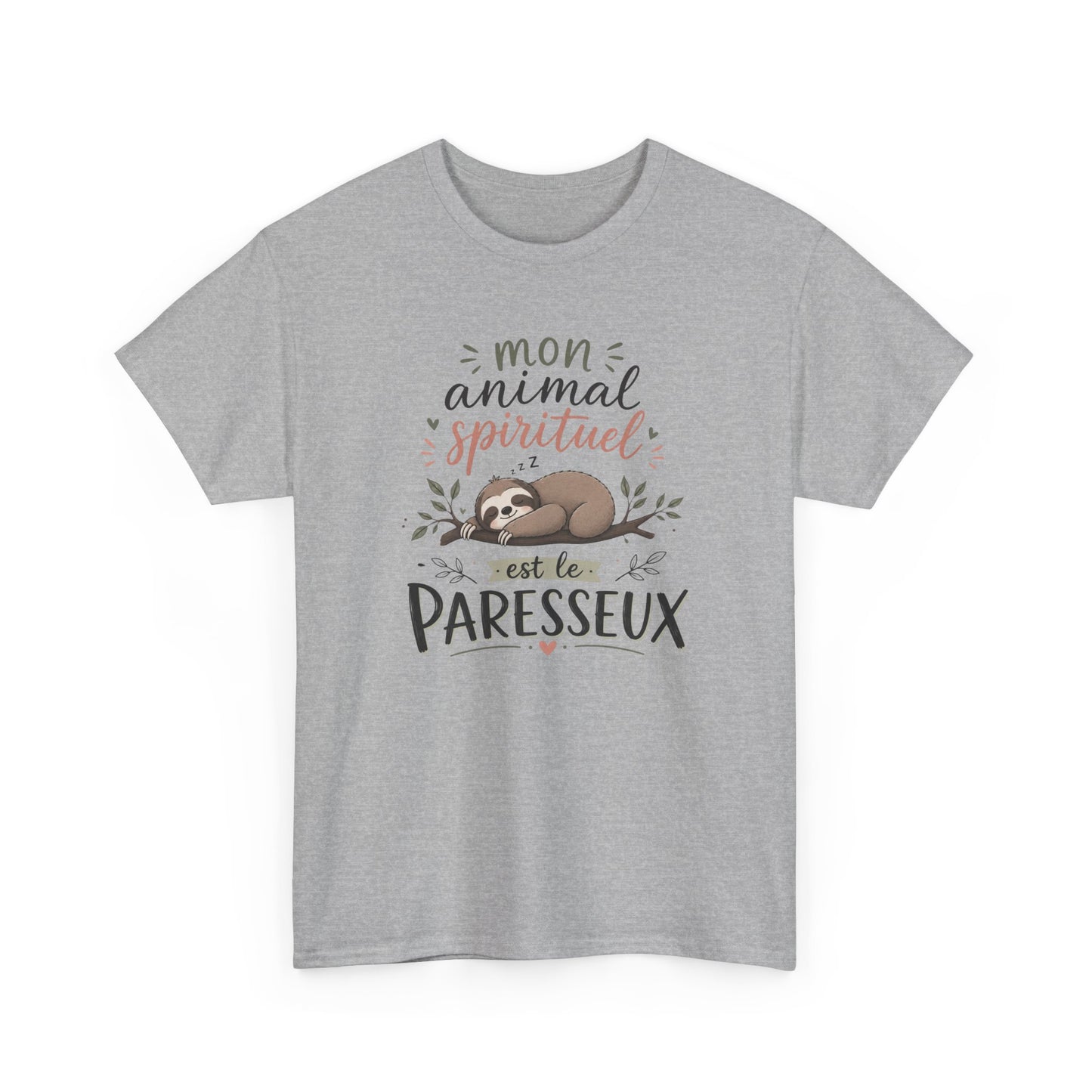 Tee-Shirt Mon Animal Spirituel est le Paresseux – Cadeau Humour Animal Mignon Homme Femme