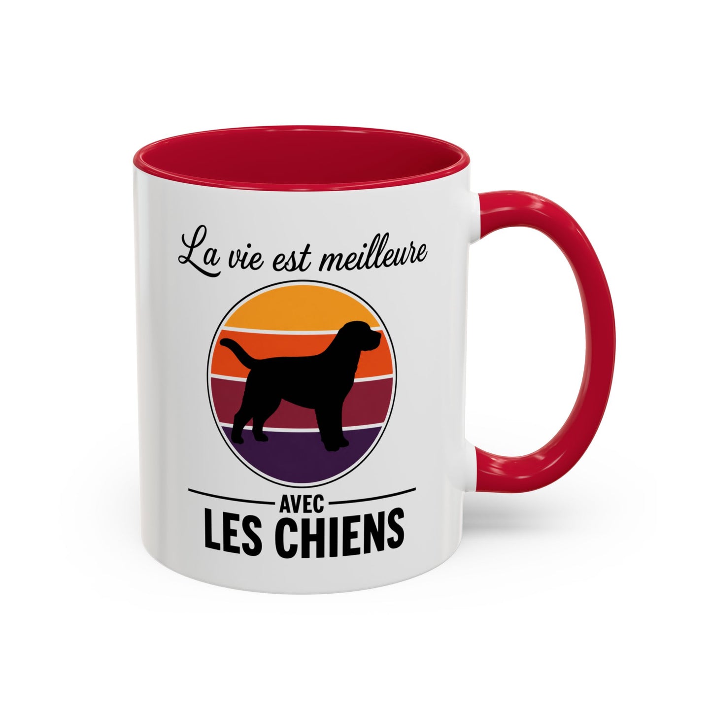 Mug Chien Homme et Femme – Tasse pour Maître et Maîtresse – Cadeau Amoureux des Chiens – Idée Cadeau Passionné Canin et Propriétaire de Chien – 325 ml Noir Bleu Rouge