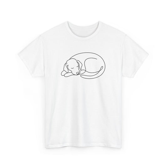 Tee Shirt Homme et Femme Chien Minimaliste Animal Compagnie Dessin Line Art Original Amoureux des Chiens Idée Cadeau