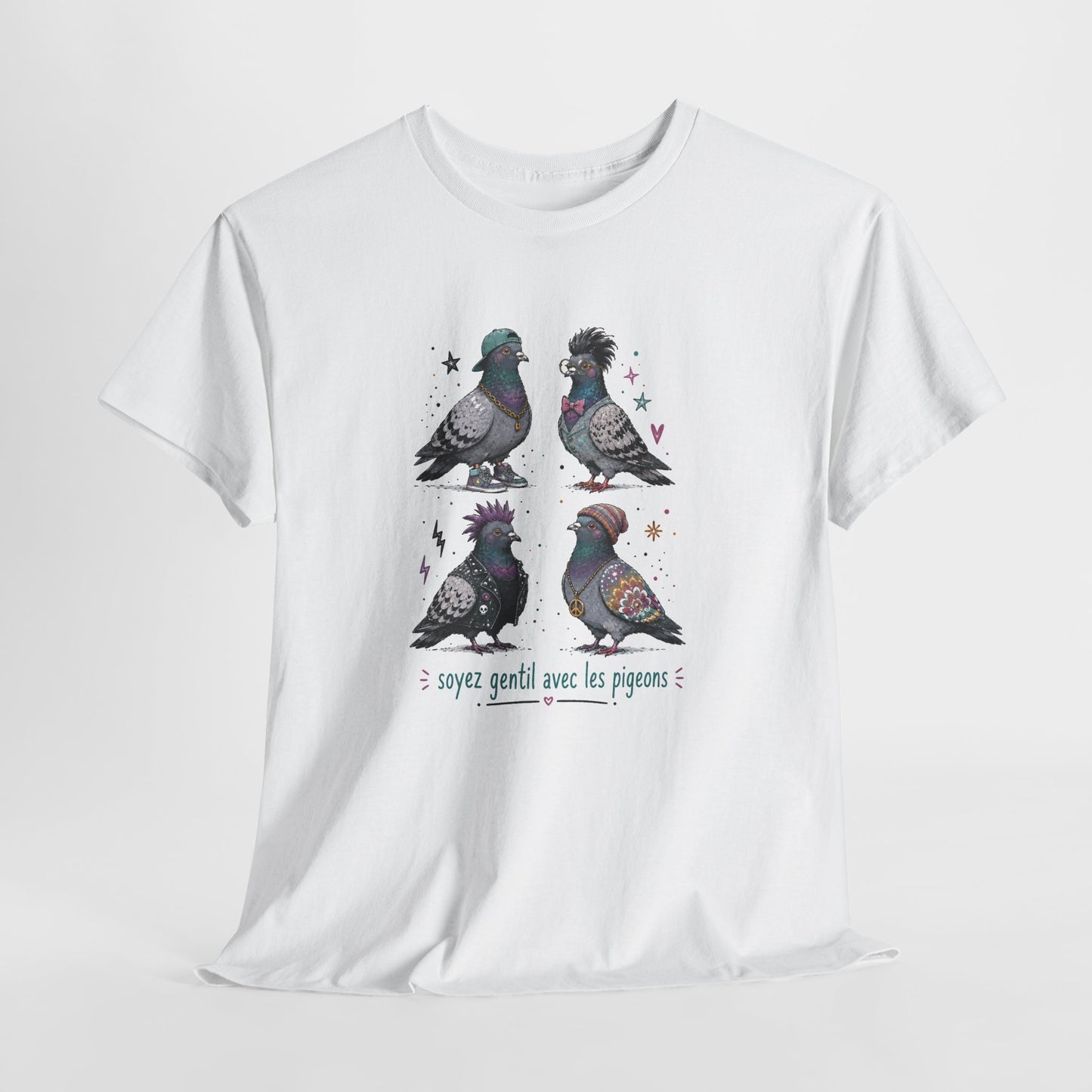 Tee Shirt Homme et Femme Pigeon Humour Oiseau Urbain Streetwear Original Idée Cadeau Amusante