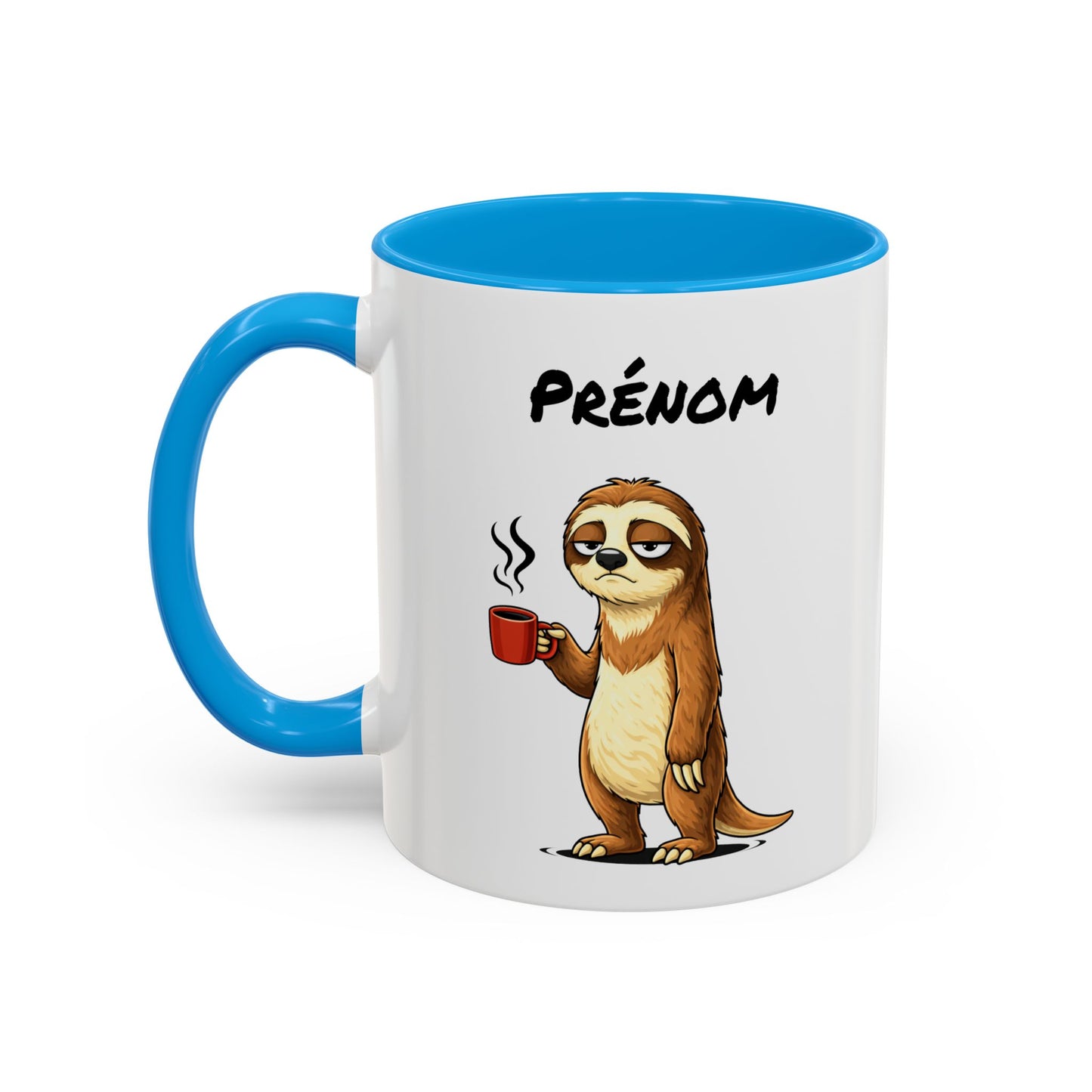 Mug Paresseux Personnalisable 325ml – Tasse Café Humour Fatigue Matin Drôle Cadeau Original