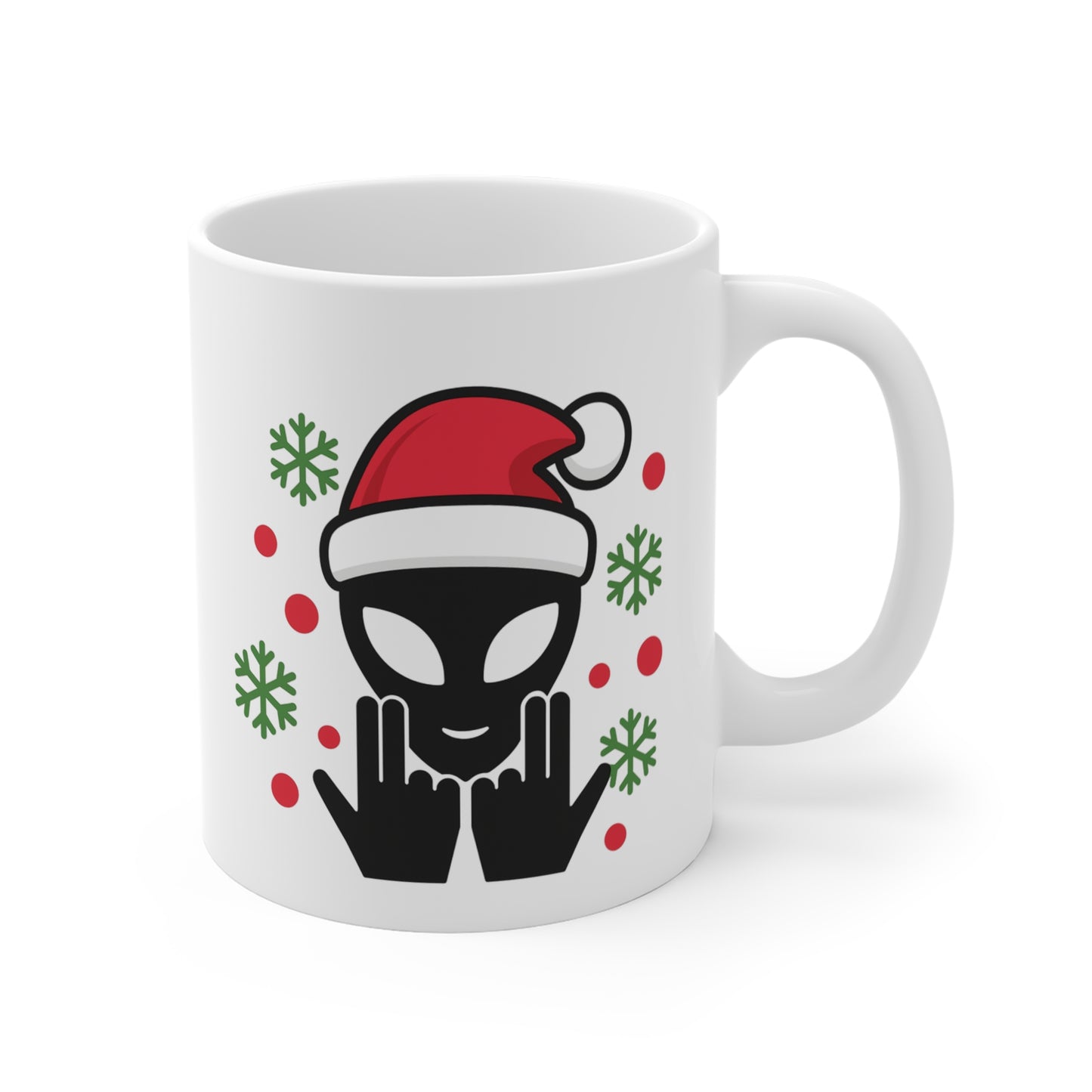 Mug Céramique Alien Noël Jul – Tasse Hiver Geek Fun 325ml – Cadeau Original Café Thé Chocolat