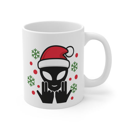 Mug Céramique Alien Noël Jul – Tasse Hiver Geek Fun 325ml – Cadeau Original Café Thé Chocolat