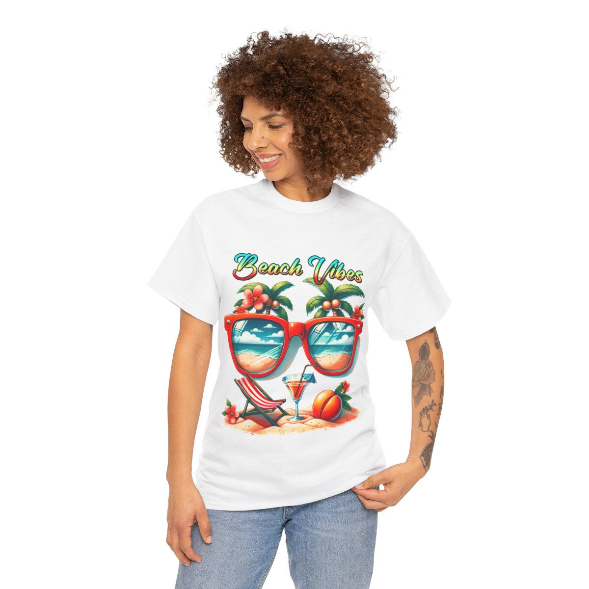 Tee shirt Unisex Beach vibes idée cadeau design été