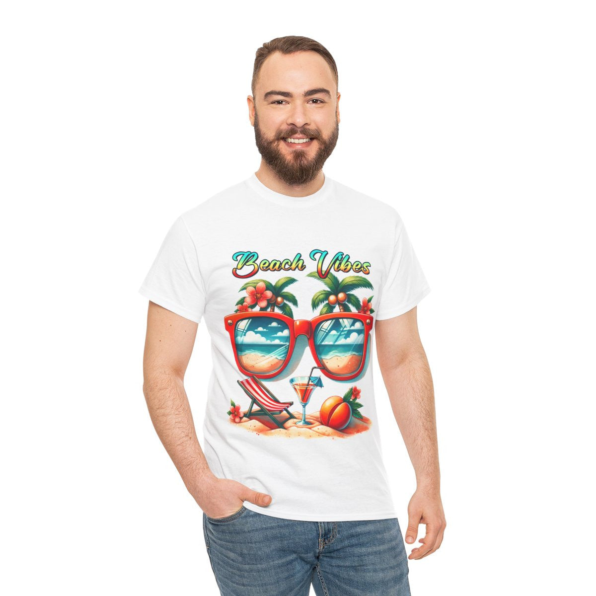 Tee shirt Unisex Beach vibes idée cadeau design été