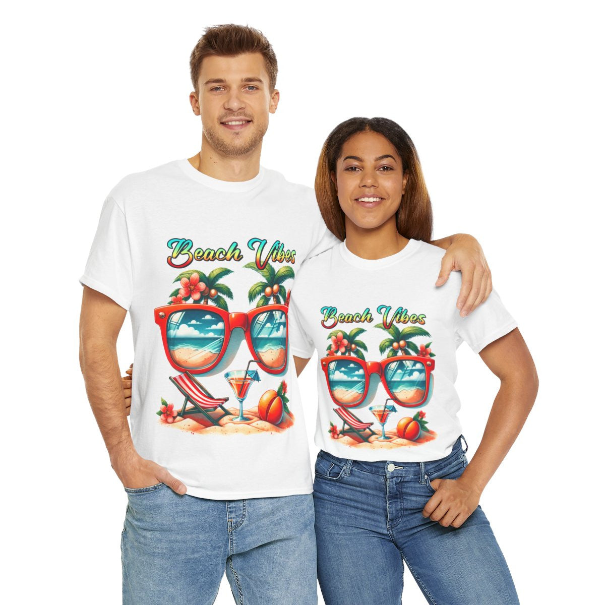Tee shirt Unisex Beach vibes idée cadeau design été