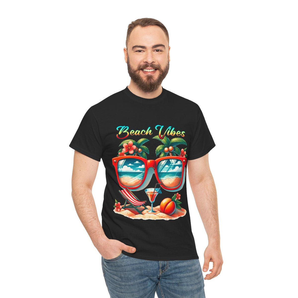 Tee shirt Unisex Beach vibes idée cadeau design été