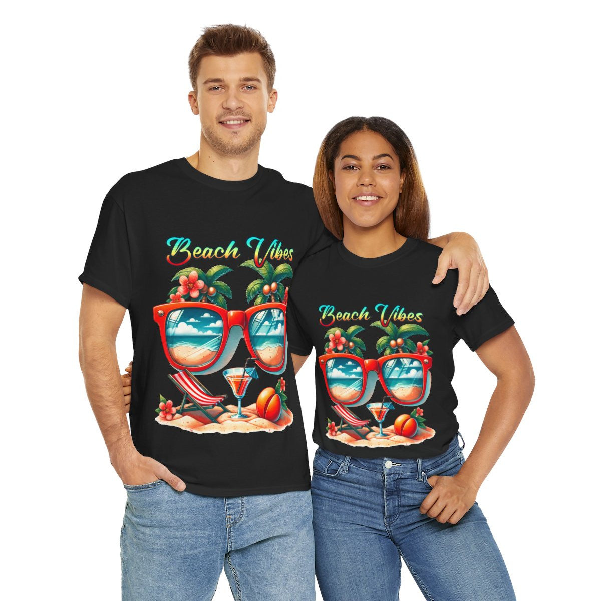 Tee shirt Unisex Beach vibes idée cadeau design été