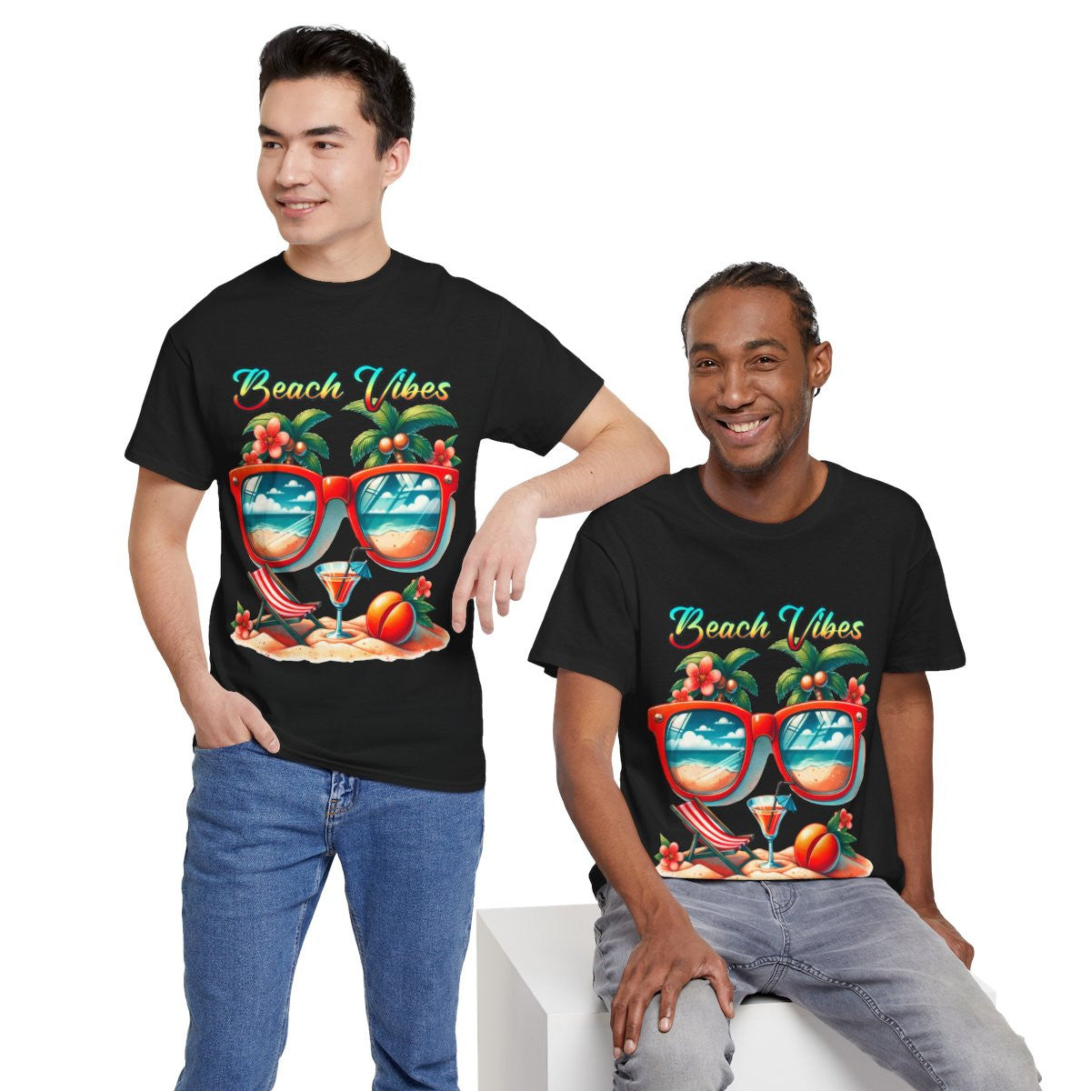Tee shirt Unisex Beach vibes idée cadeau design été