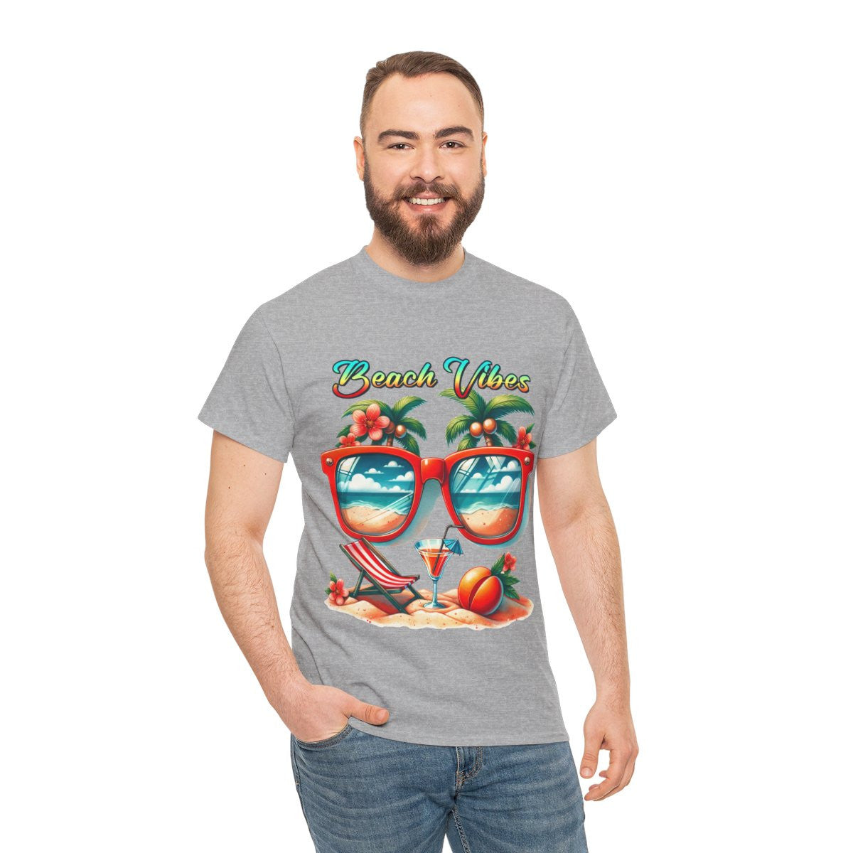 Tee shirt Unisex Beach vibes idée cadeau design été