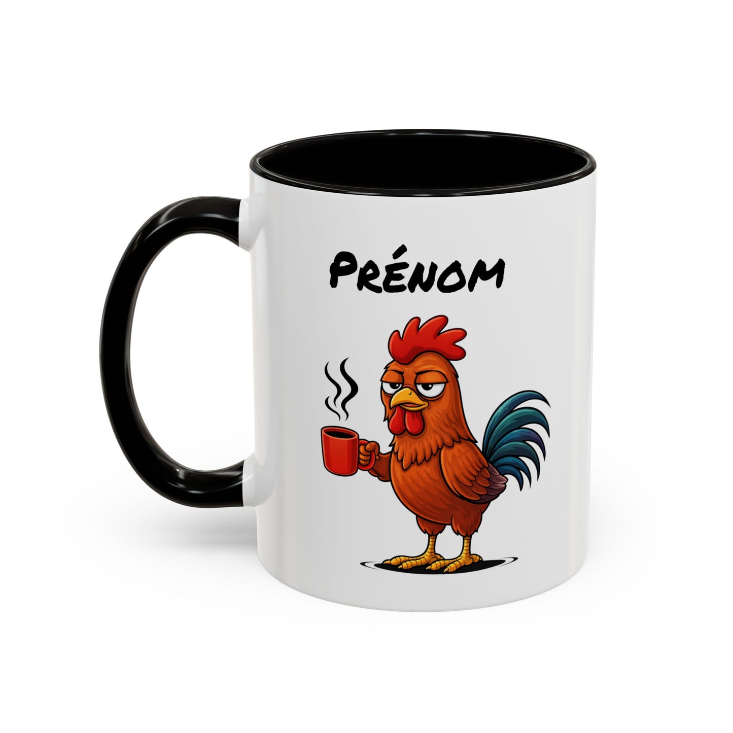 Mug Coq Personnalisable 325ml – Tasse Café Humour Animal Drôle Matin Difficile Cadeau Original