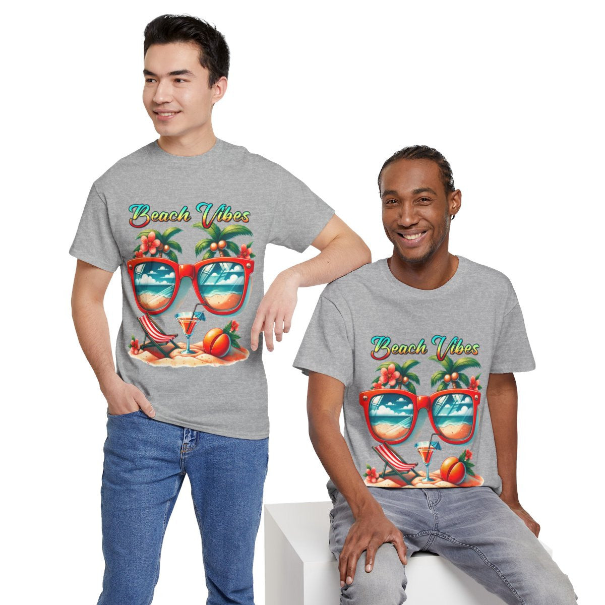 Tee shirt Unisex Beach vibes idée cadeau design été