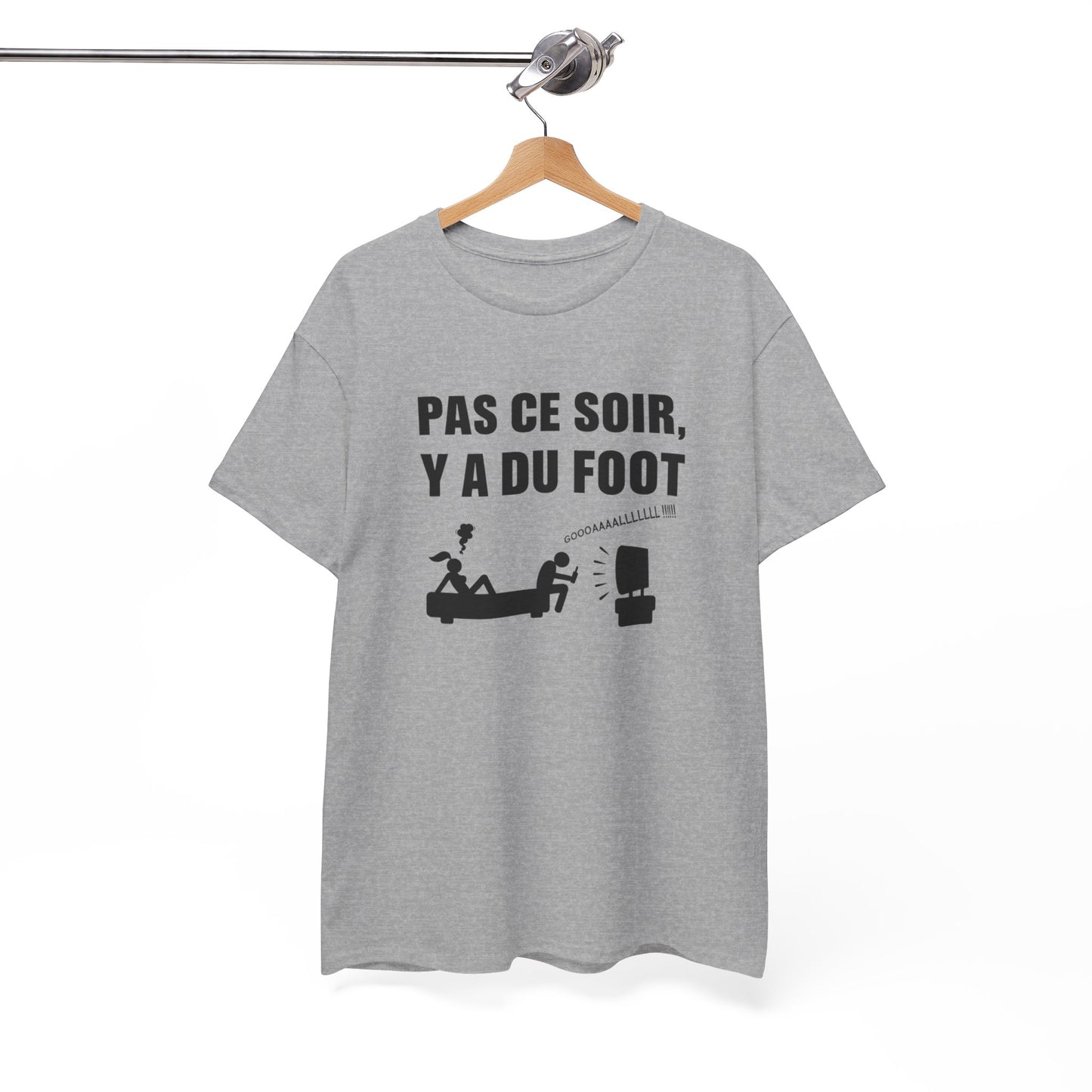 T-Shirt Foot Humour Homme – Pas Ce Soir Y A Du Foot – Cadeau Fan de Football Supporter Drôle