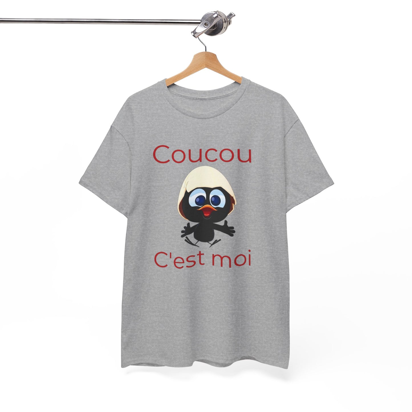 T-Shirt Calimero Cartoon Humour – Coucou C’est Moi Rouge – Tee Shirt Vintage Drôle Homme Femme