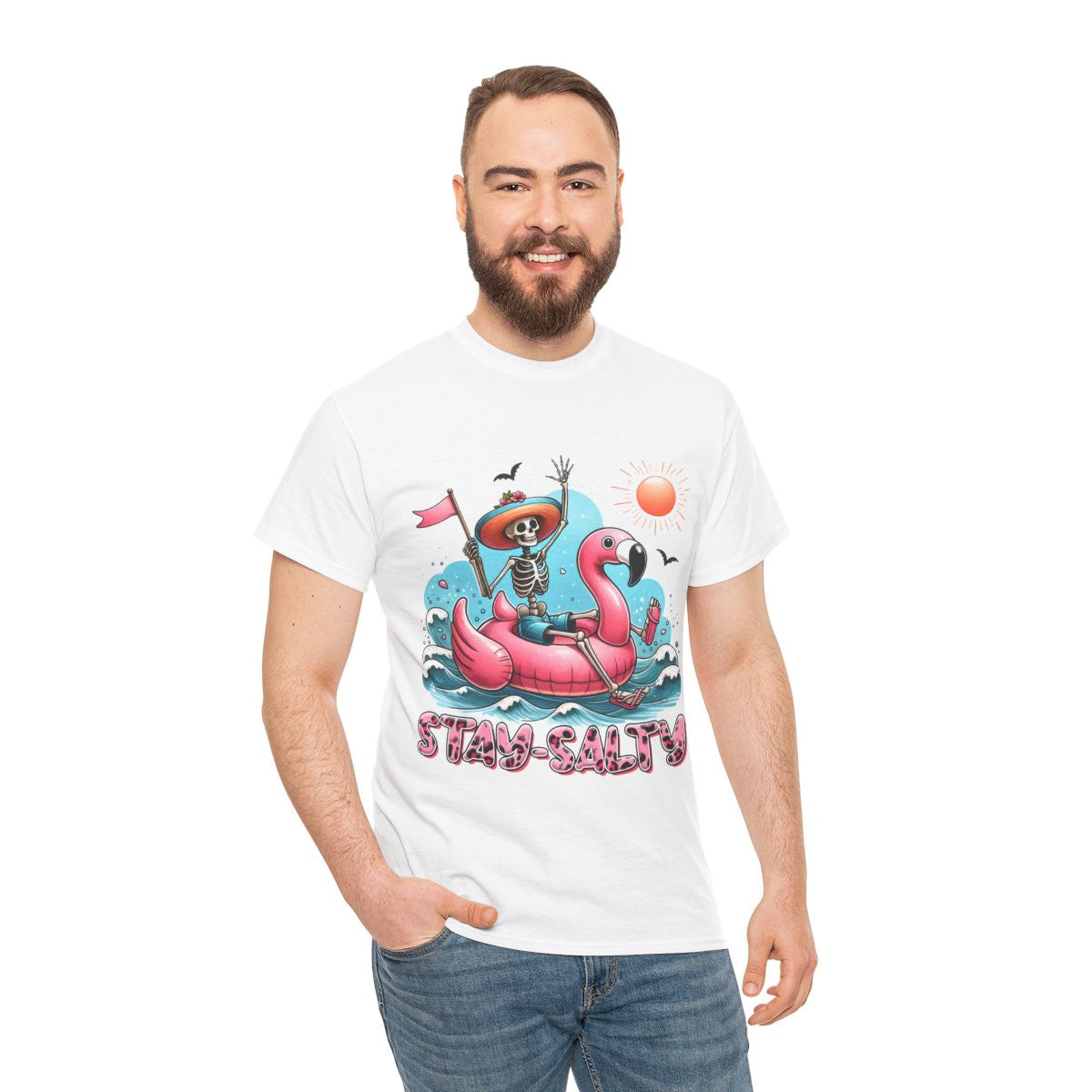 Tee shirt Unisex Stay salty idée cadeau design été homme femme