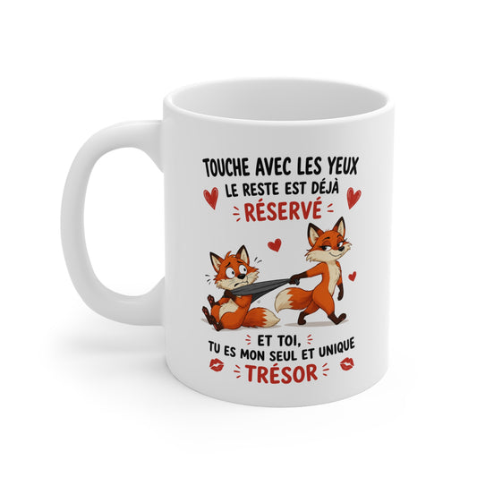 Tasse Couple Renard Humour – Mug Animaux Amoureux Romantique – Cadeau Couple Original 325ml