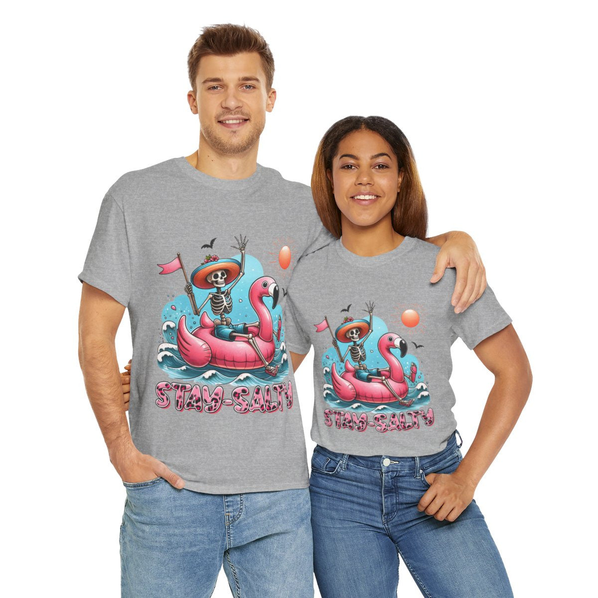 Tee shirt Unisex Stay salty idée cadeau design été homme femme