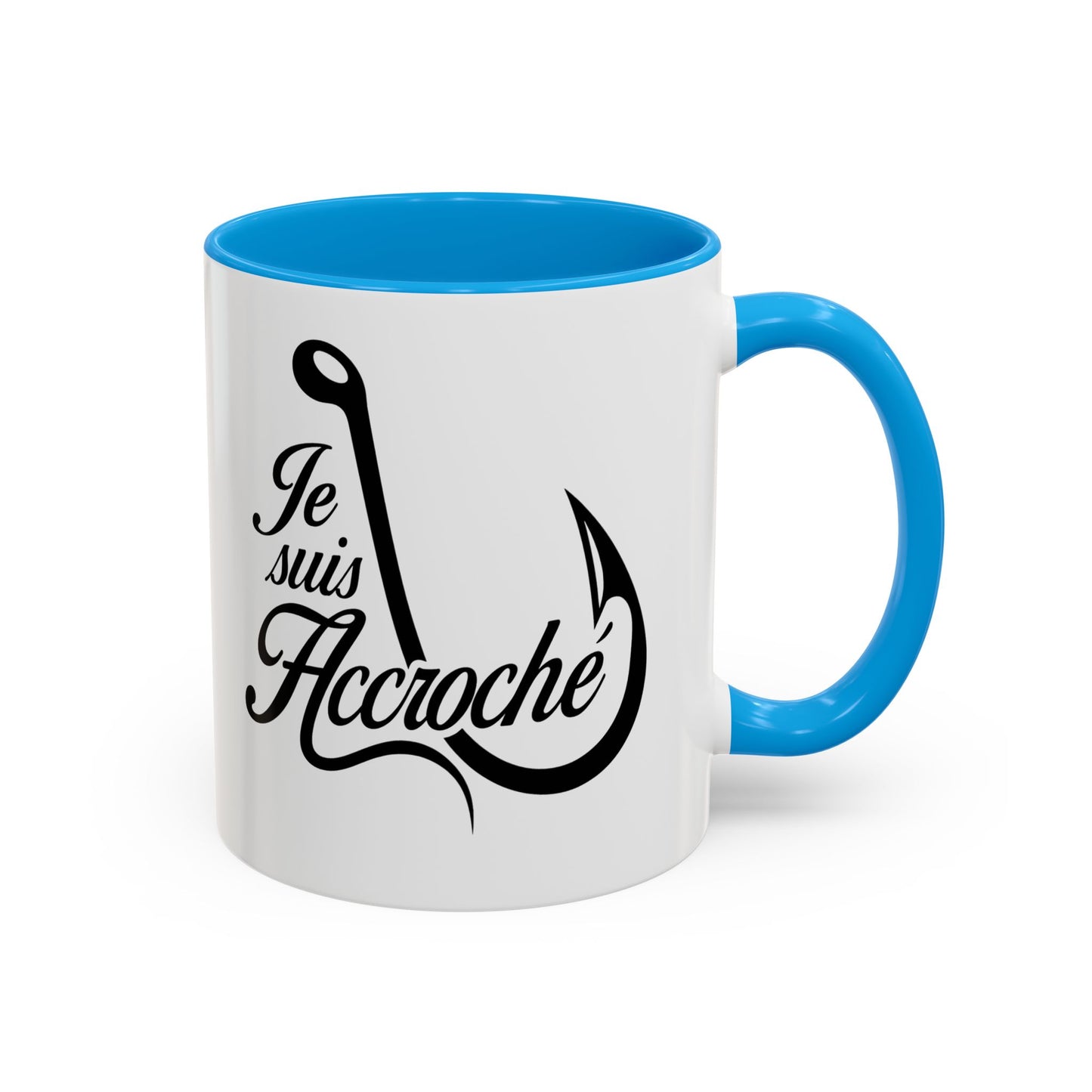 Mug Pêche Humoristique – Tasse Passion Pêcheur – Cadeau Homme Amateur de Poissons, Lac et Rivière – 325 ml Noir Bleu Rouge