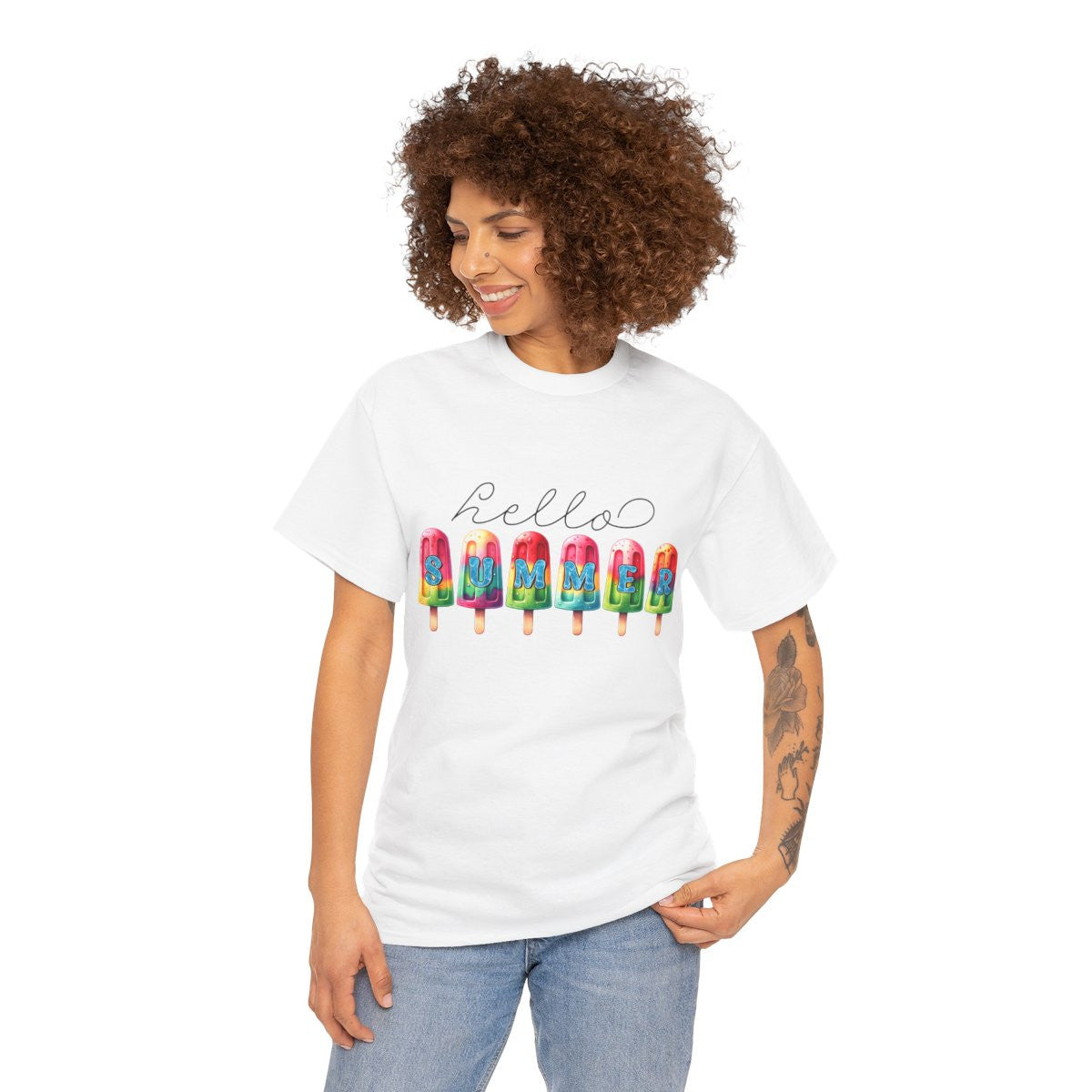 Tee shirt Unisex Hello summer idée cadeau design été