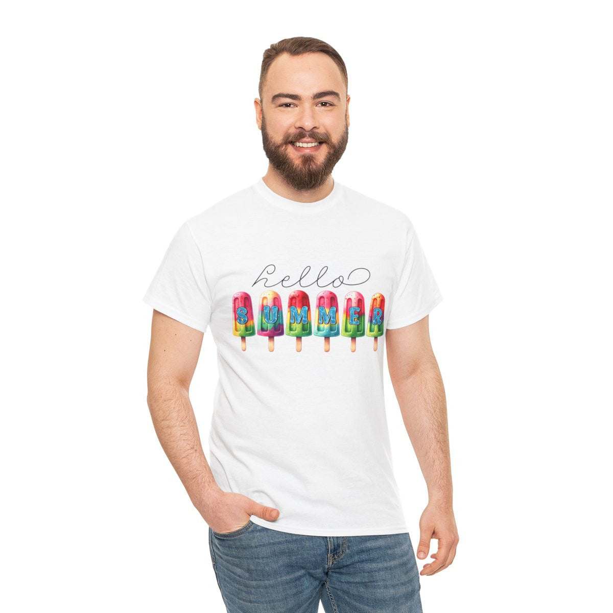 Tee shirt Unisex Hello summer idée cadeau design été