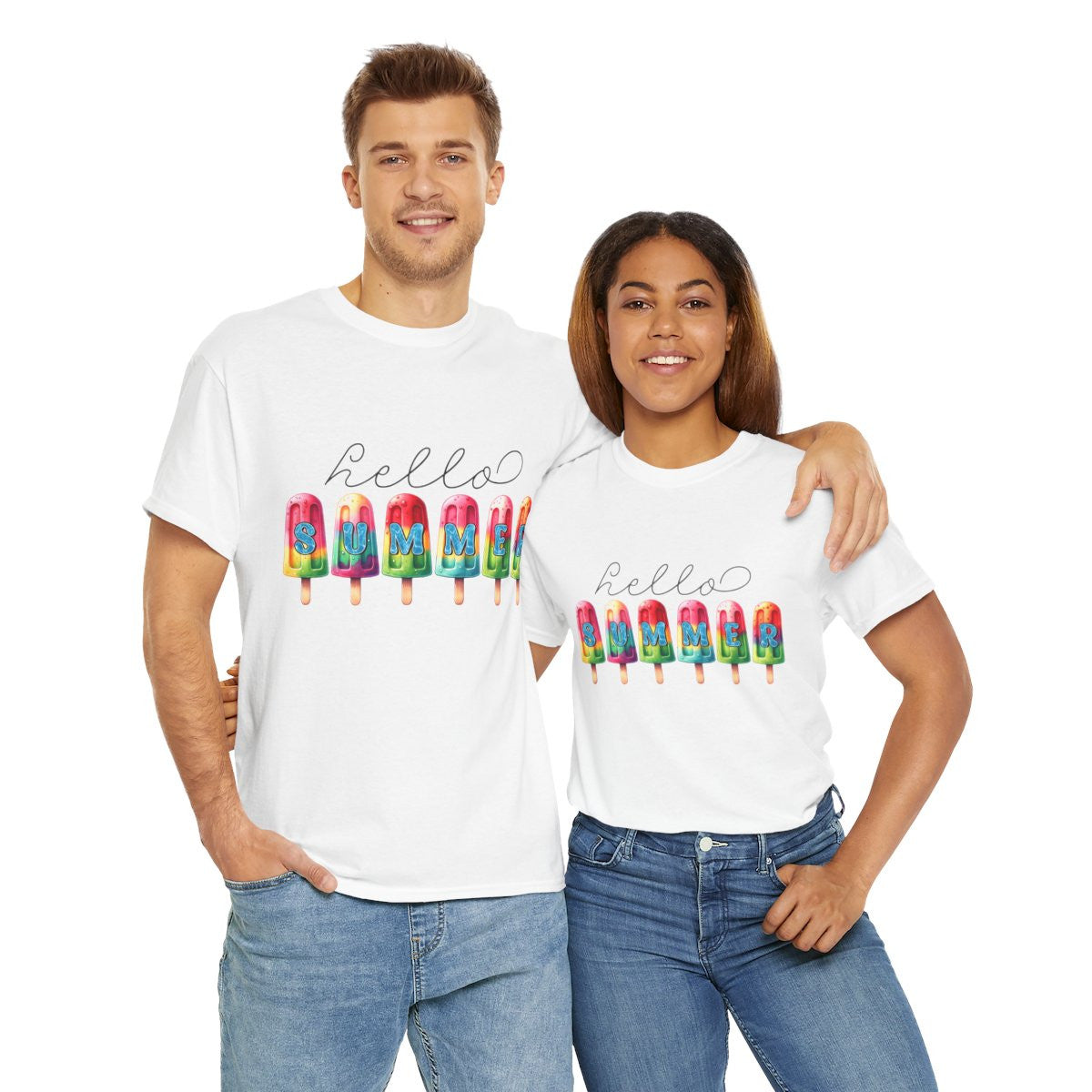 Tee shirt Unisex Hello summer idée cadeau design été