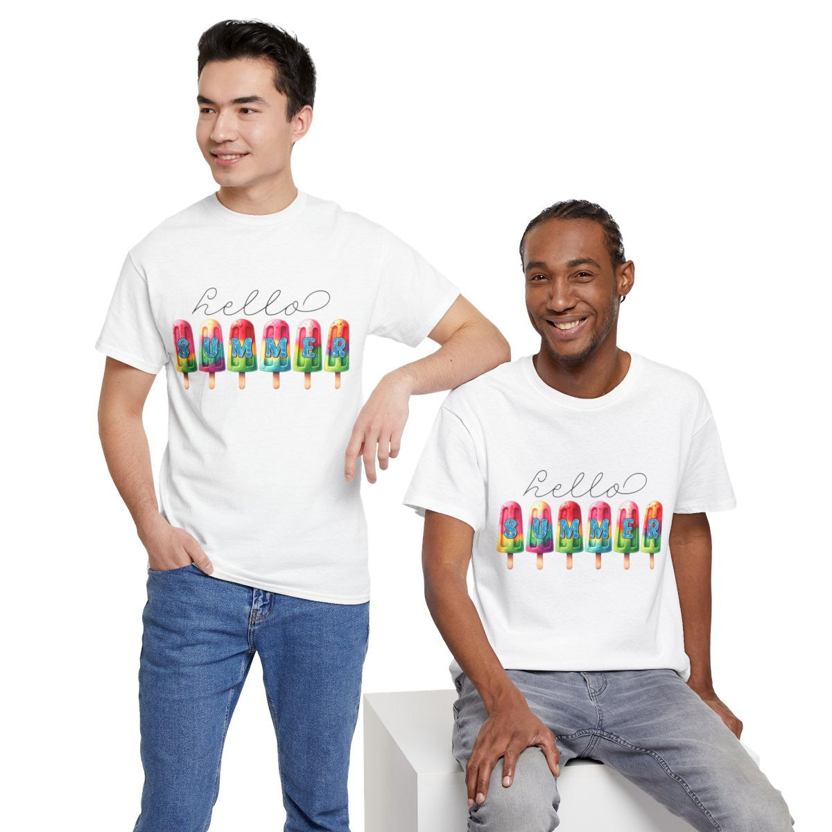 Tee shirt Unisex Hello summer idée cadeau design été