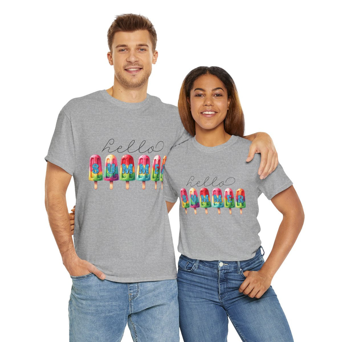 Tee shirt Unisex Hello summer idée cadeau design été